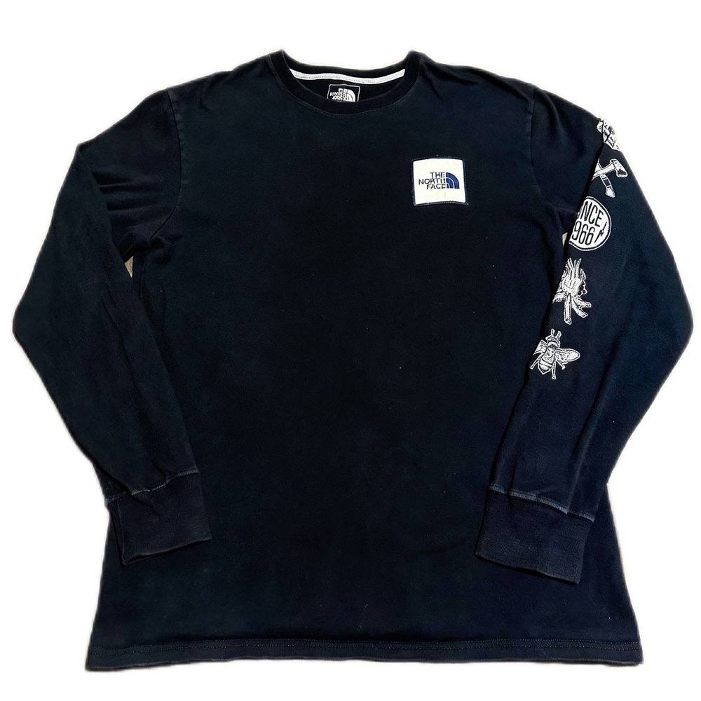 The North Face Men's Long Sleeve Graphic Sleeve Print T-Shirt Black
